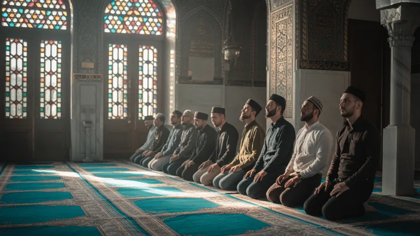 Ilustrasi umat Islam beribadah pada hari Jumat