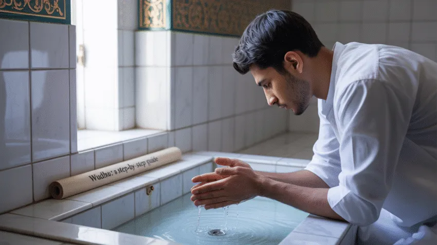 Gambar cara berwudhu yang benar dengan langkah-langkah yang jelas