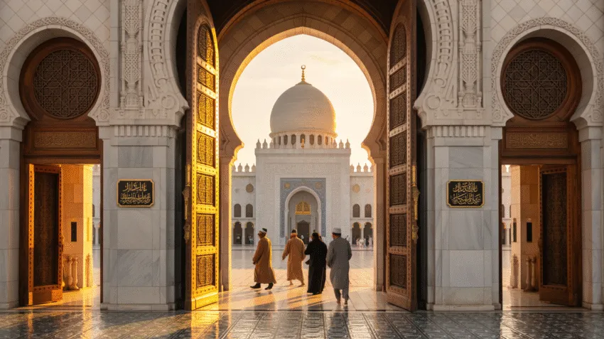 Doa masuk masjid dan keluar masjid