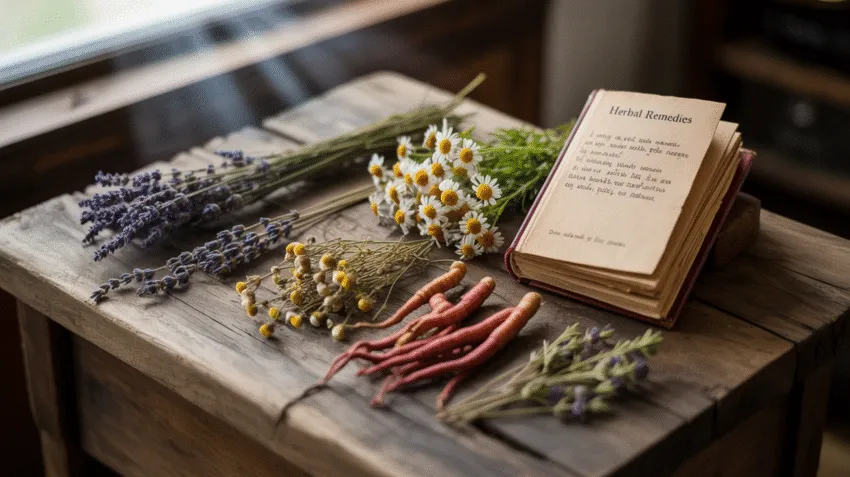 Ilustrasi obat herbal alami untuk kesehatan tubuh