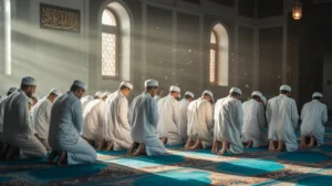 Ilustrasi umat Muslim melaksanakan shalat Jumat di masjid