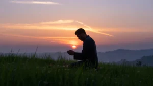 Ilustrasi waktu shalat dhuha dengan matahari terbit