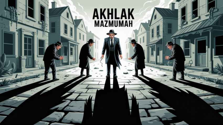 Ilustrasi akhlak mazmumah dan dampaknya dalam masyarakat