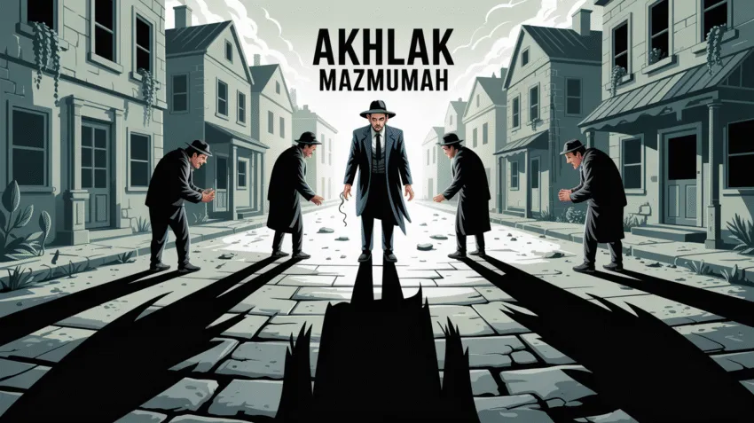 Ilustrasi akhlak mazmumah dan dampaknya dalam masyarakat