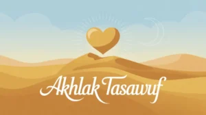 Ilustrasi konsep akhlak tasawuf dalam Islam dengan simbol kesucian jiwa