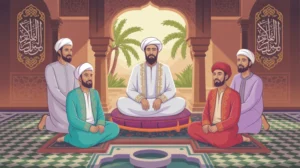 Ilustrasi keluarga Ali bin Abi Thalib dan anak-anaknya