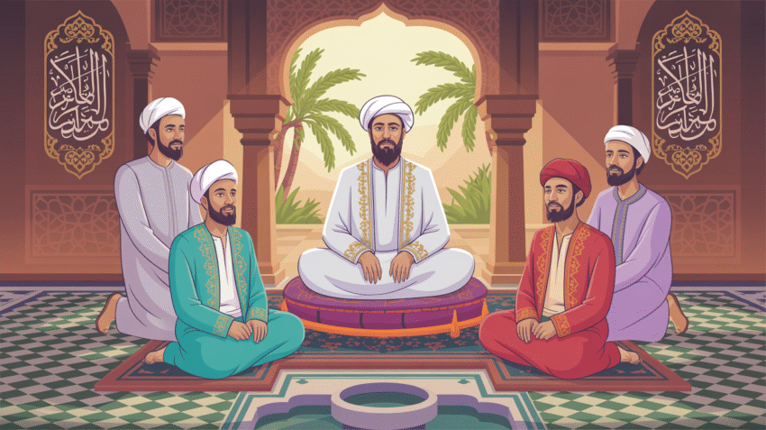 Ilustrasi keluarga Ali bin Abi Thalib dan anak-anaknya