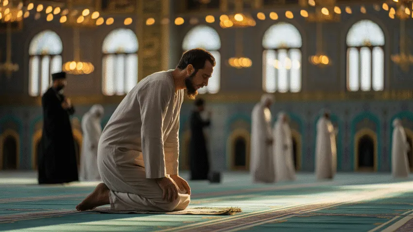 Ilustrasi seseorang yang terlihat riya dalam beribadah