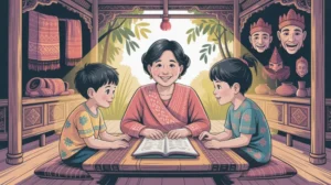 Ilustrasi silaturahmi keluarga berkumpul bersama