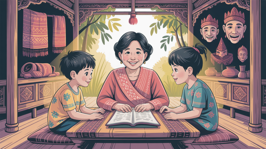 Ilustrasi silaturahmi keluarga berkumpul bersama