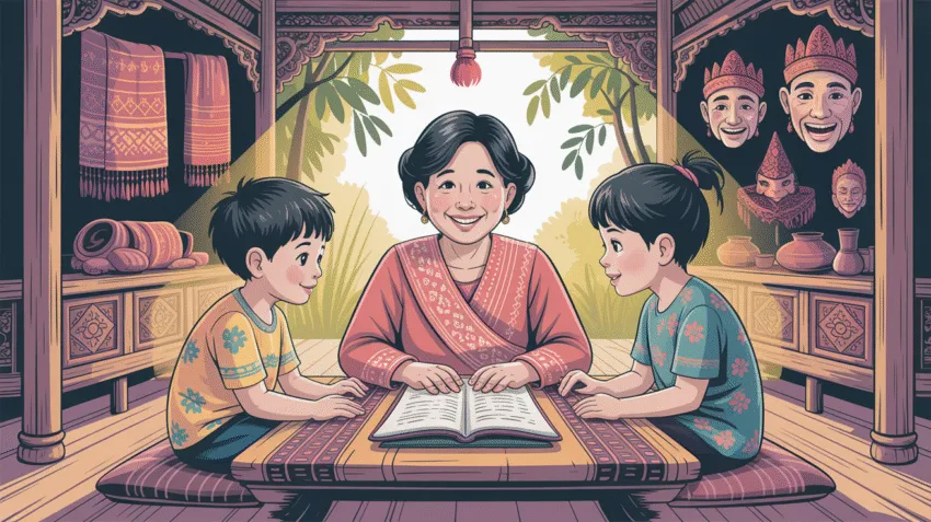 Ilustrasi silaturahmi keluarga berkumpul bersama