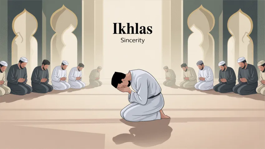 Ilustrasi pengertian riya dalam agama Islam