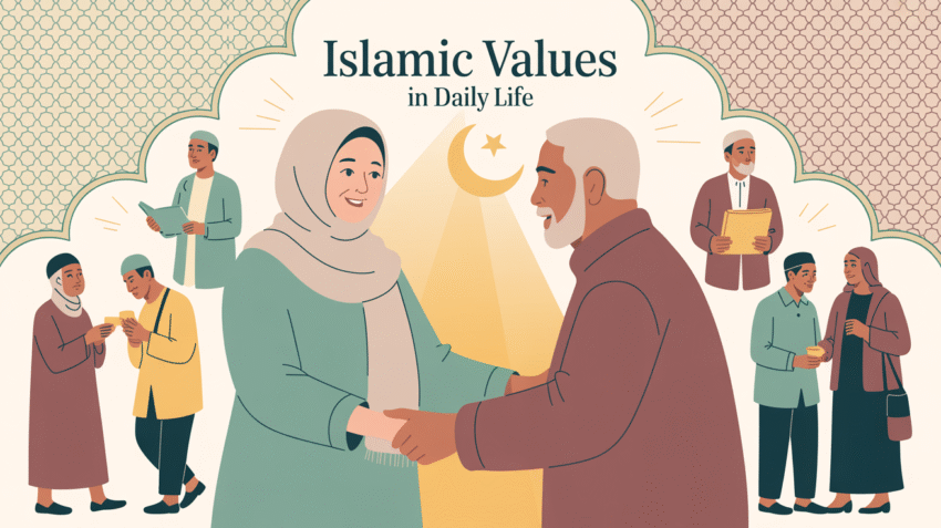 Ilustrasi akhlak karimah dalam kehidupan sehari-hari