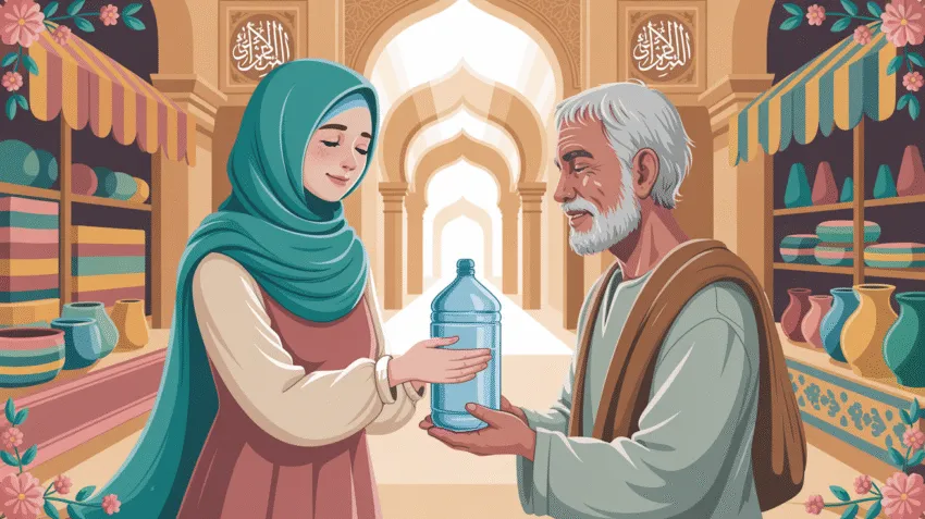 Ilustrasi akhlak mulia dalam kehidupan sehari-hari