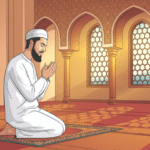 Ilustrasi seseorang sedang berdoa dengan khusyuk