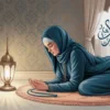 Ilustrasi bacaan doa sebelum tidur dengan tulisan Arab yang indah
