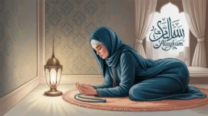 Ilustrasi bacaan doa sebelum tidur dengan tulisan Arab yang indah