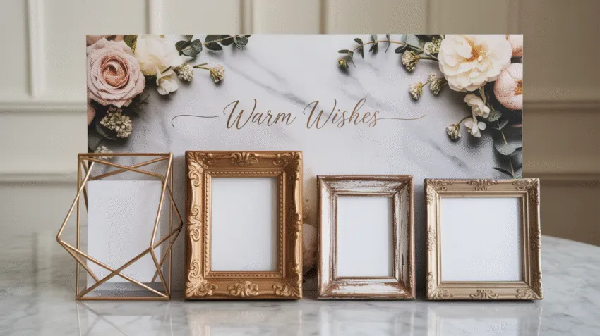 Koleksi bingkai undangan pernikahan dengan berbagai desain dan material