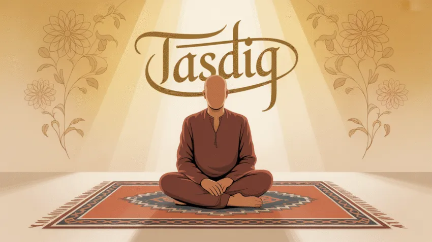 Ilustrasi seseorang sedang berdoa dengan hati yang ikhlas dan tenang