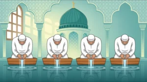 Ilustrasi cara mengambil wudhu yang benar sesuai sunnah Nabi Muhammad SAW
