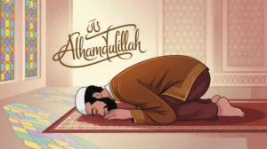 Ilustrasi seseorang sedang melakukan sujud syukur dengan khusyuk