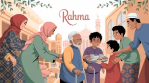 Ilustrasi orang berakhlak mulia dalam kehidupan sehari-hari