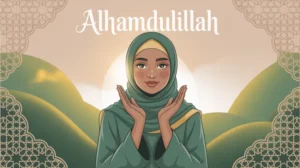 Ilustrasi orang bersyukur dengan tangan terangkat ke langit