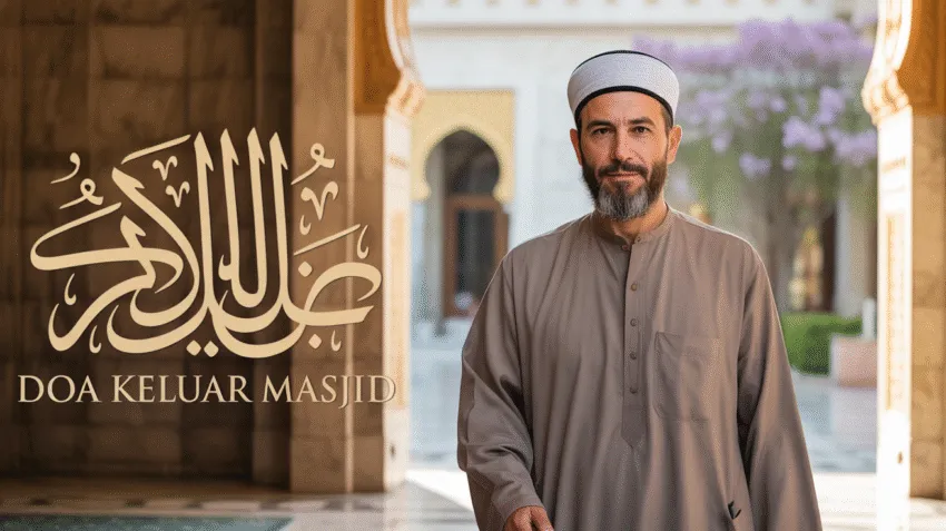 Doa keluar masjid arab dalam teks dan lafaz