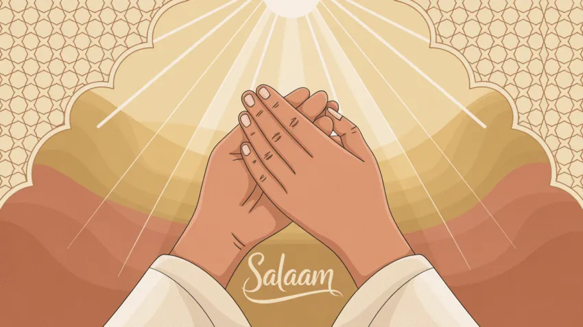 Ilustrasi doa kesembuhan sakit dengan tangan berdoa dan cahaya ilahi
