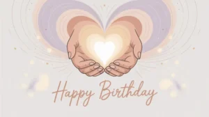 Ilustrasi konsep ikhlas dengan simbol hati dan tangan yang memberi