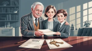 Ilustrasi hibah waris dan dokumen hukum warisan