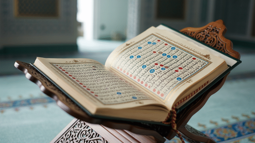 Ilustrasi hukum tajwid dalam Al-Qur'an