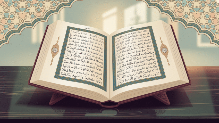 Ilustrasi hukum tajwid Surat Ali Imran ayat 190-191 dengan mushaf Al-Quran