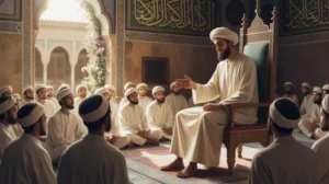 Ilustrasi Rasulullah mengajarkan akhlak mulia kepada para sahabat