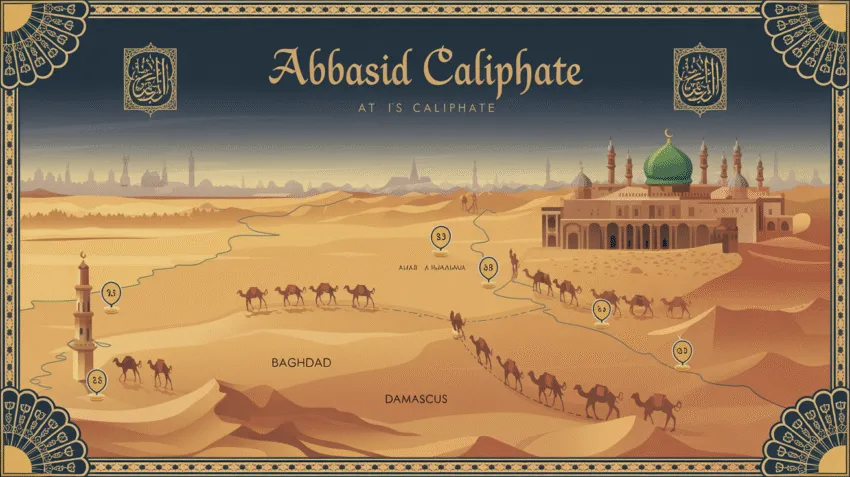Peta wilayah Daulah Abbasiyah pada masa kejayaannya