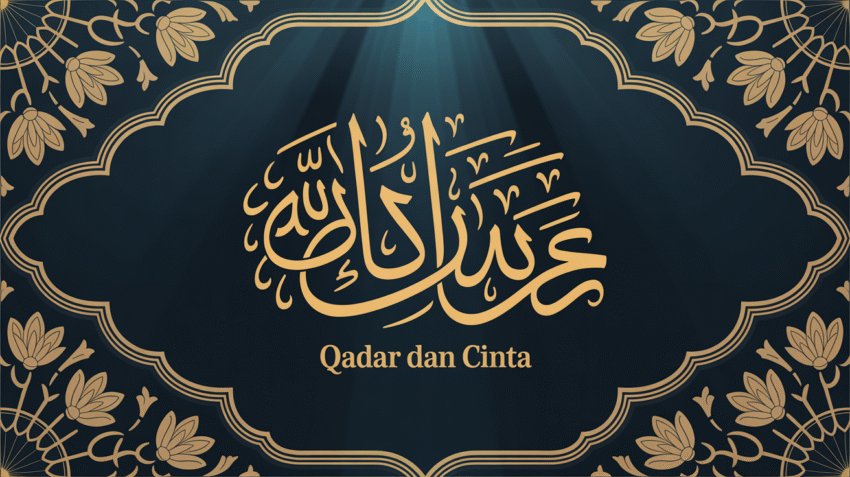 Ilustrasi kata-kata bijak Ali bin Abi Thalib tentang jodoh dengan kaligrafi Islam