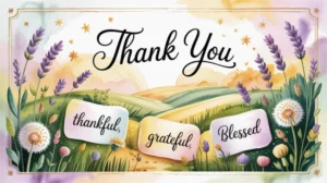 Ilustrasi kata-kata bersyukur dengan latar belakang alam yang indah