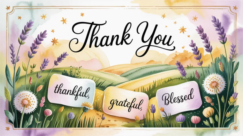 Ilustrasi kata-kata bersyukur dengan latar belakang alam yang indah