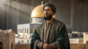 Gambar Umar bin Khattab sebagai pemimpin yang menginspirasi