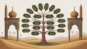 Ilustrasi sejarah keluarga Umar bin Khattab dengan latar belakang Arab kuno