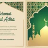 Contoh pamflet Idul Adha dengan desain menarik dan informasi lengkap