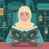 Ilustrasi belajar tajwid untuk pemula dengan Al-Qur'an terbuka