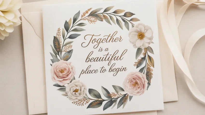 Contoh desain undangan pernikahan elegan dengan tulisan kaligrafi indah