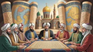 Ilustrasi sejarah pendiri Dinasti Abbasiyah dan peta kekhalifahan Islam