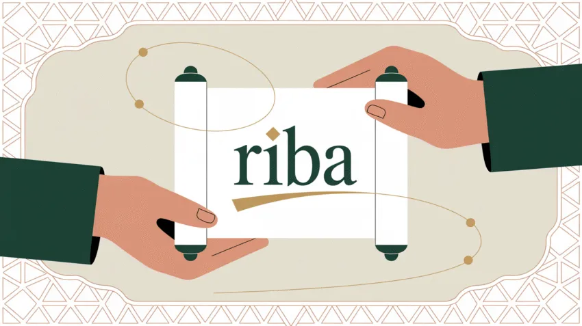 Ilustrasi konsep riba yad dalam transaksi Islam