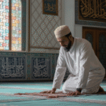 Ilustrasi seseorang sedang melakukan sujud syukur dengan khusyuk