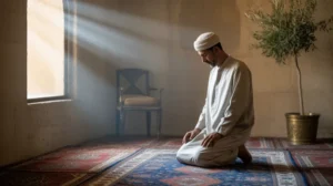 Gambar ilustasi shalat dengan suasana tenang dan khusyuk