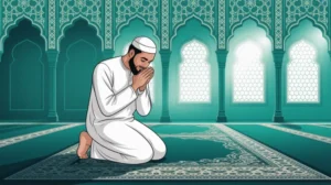 Ilustrasi seseorang sedang melaksanakan shalat sunnah di masjid