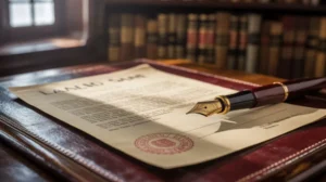 Contoh surat jual beli tanah bermaterai dengan pena dan dokumen legal