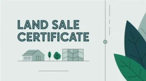 Ilustrasi surat keterangan jual beli tanah dengan latar dokumen legal dan properti